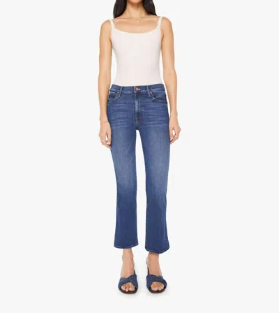 Mother Mid Rise Smokin Double Flood Jeans In Blue