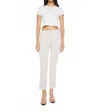 Mother Mid Rise Smokin' Double Flood Jeans In Tapioca In White