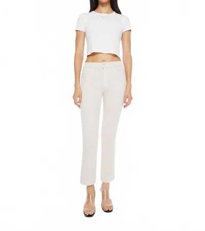 Mother Mid Rise Smokin' Double Flood Jeans In Tapioca In White
