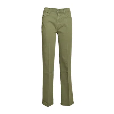 Mother Mid-rise Straight-leg Jeans With Slightly Flared Leg In Green