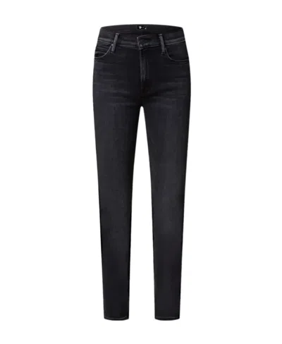 Mother Mid-waist Ankle Jeans In Black