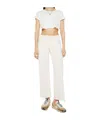 Mother The Dodger High Waist Wide Leg Ankle Jeans In White