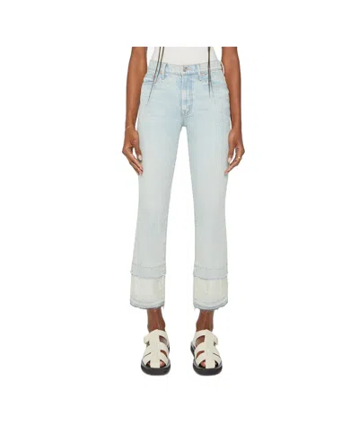Mother Middle Waist Denim Trousers In White