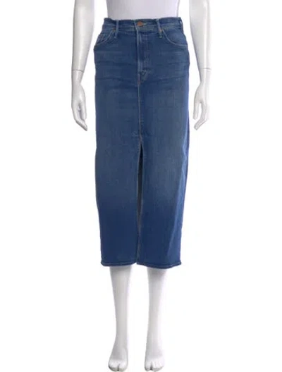 Pre-owned Mother Midi Length Skirt In Blue