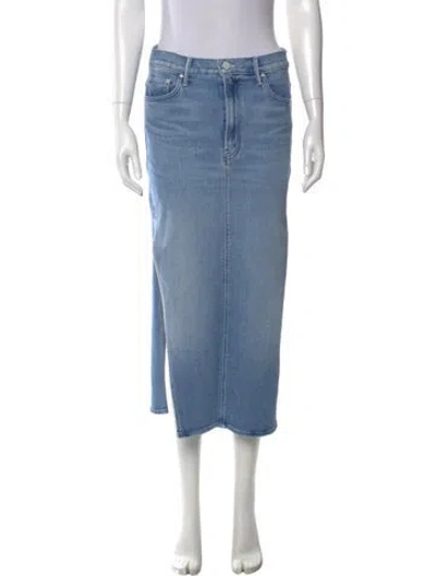 Pre-owned Mother Midi Length Skirt In Blue