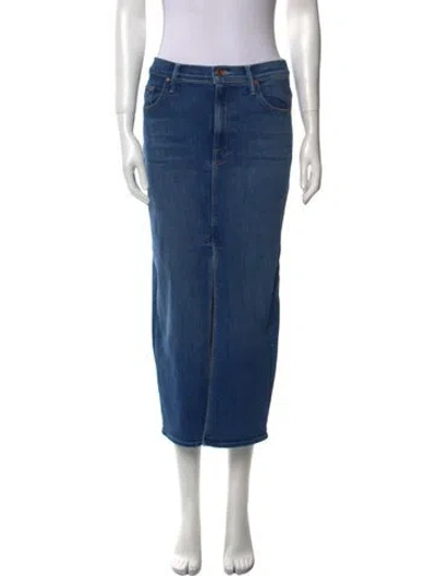 Pre-owned Mother Midi Length Skirt In Blue