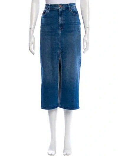 Pre-owned Mother Midi Length Skirt In Blue