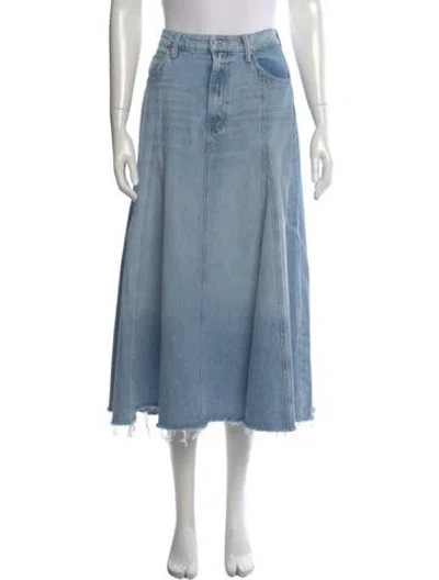 Pre-owned Mother Midi Length Skirt In Blue