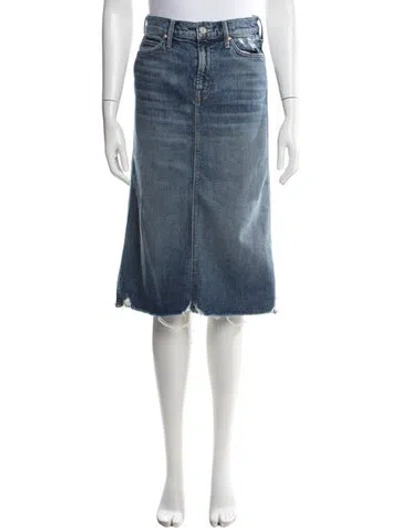 Pre-owned Mother Midi Length Skirt In Blue