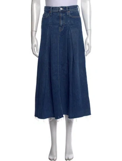 Pre-owned Mother Midi Length Skirt In Blue