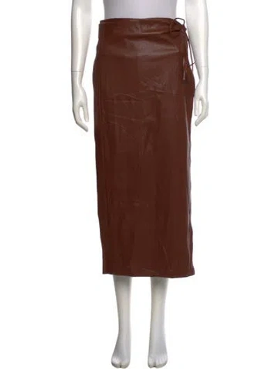 Pre-owned Mother Midi Length Skirt In Brown