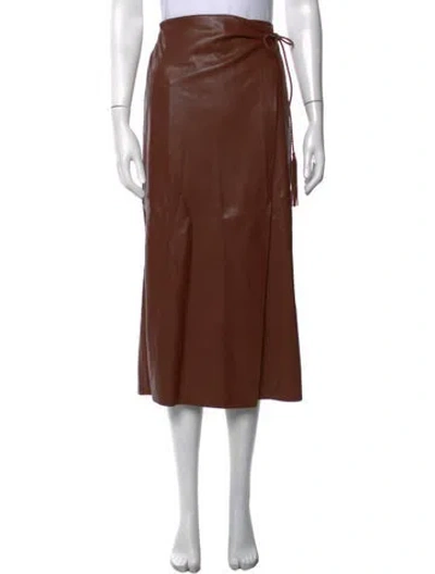 Pre-owned Mother Midi Length Skirt In Brown
