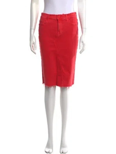 Pre-owned Mother Midi Length Skirt In Red