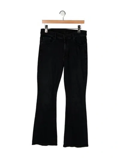 Pre-owned Mother Mid-rise Flared Jeans In Black