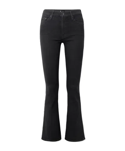 Mother Mid-rise Flared Jeans In Black