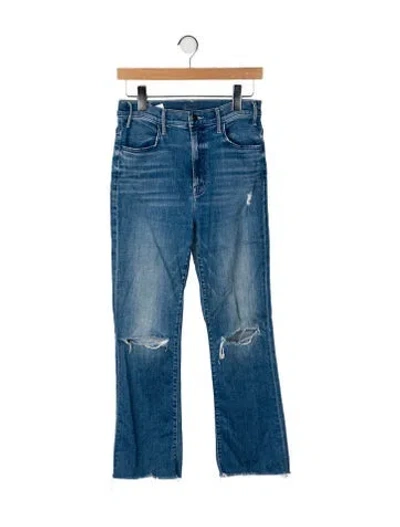 Pre-owned Mother Mid-rise Flared Jeans In Blue