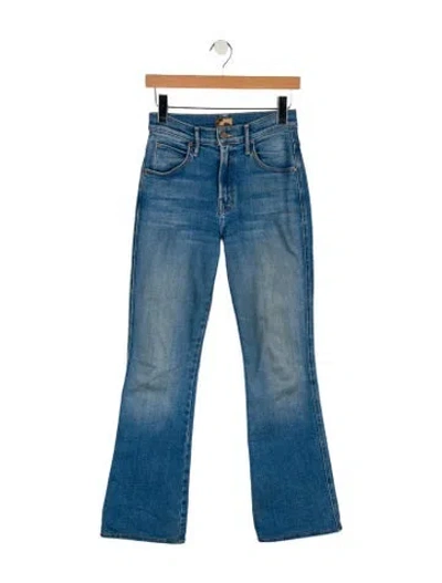 Pre-owned Mother Mid-rise Flared Jeans In Blue