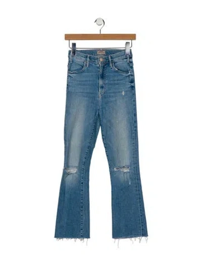 Pre-owned Mother Mid-rise Flared Jeans In Blue