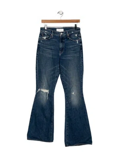 Pre-owned Mother Mid-rise Flared Jeans In Blue