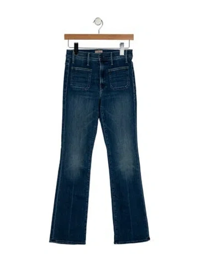 Pre-owned Mother Mid-rise Flared Jeans In Blue