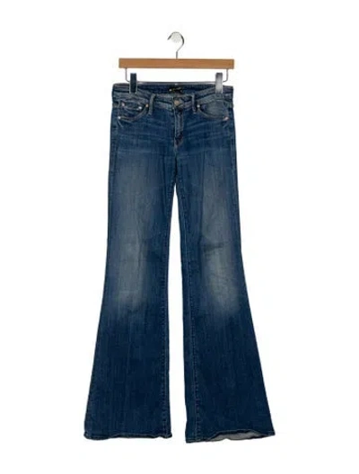 Pre-owned Mother Mid-rise Flared Jeans In Blue