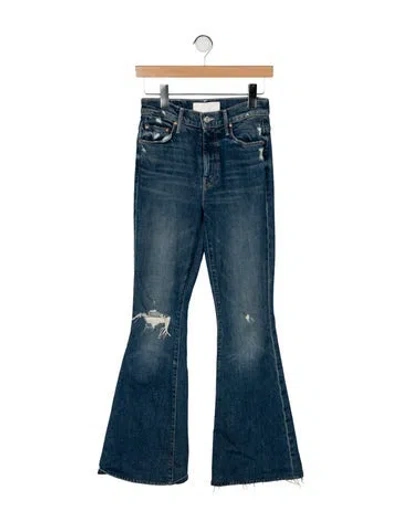 Pre-owned Mother Mid-rise Flared Jeans In Blue