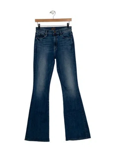Pre-owned Mother Mid-rise Flared Jeans In Blue