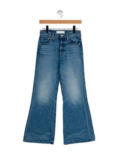 Pre-owned Mother Mid-rise Flared Jeans In Blue