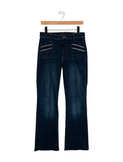 Pre-owned Mother Mid-rise Flared Jeans In Blue