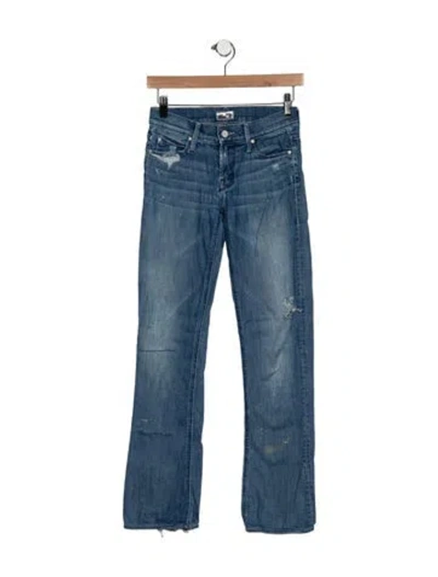 Pre-owned Mother Mid-rise Flared Jeans In Blue