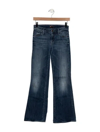 Pre-owned Mother Mid-rise Flared Jeans In Blue