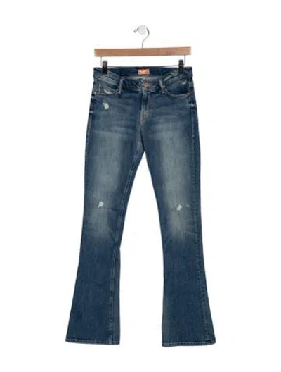 Pre-owned Mother Mid-rise Flared Jeans In Blue