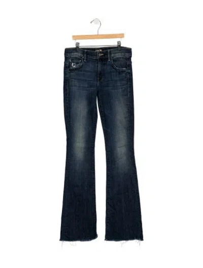 Pre-owned Mother Mid-rise Flared Jeans In Blue