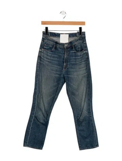 Pre-owned Mother Mid-rise Flared Jeans In Blue
