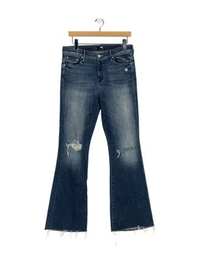 Pre-owned Mother Mid-rise Flared Jeans In Blue