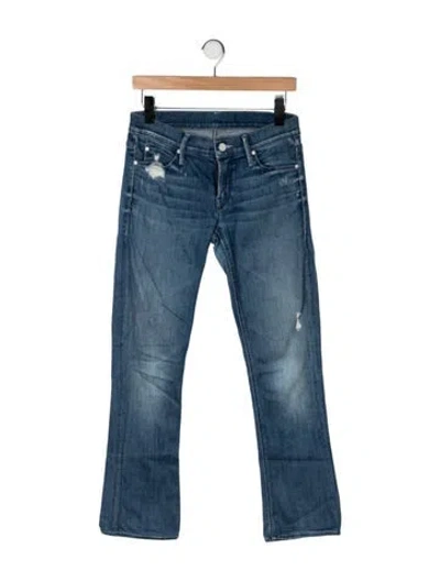 Pre-owned Mother Mid-rise Flared Jeans In Blue