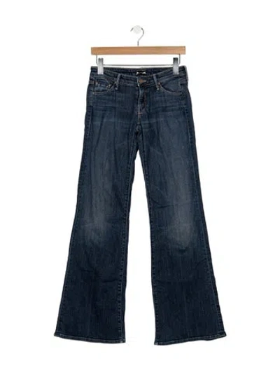 Pre-owned Mother Mid-rise Flared Jeans In Blue