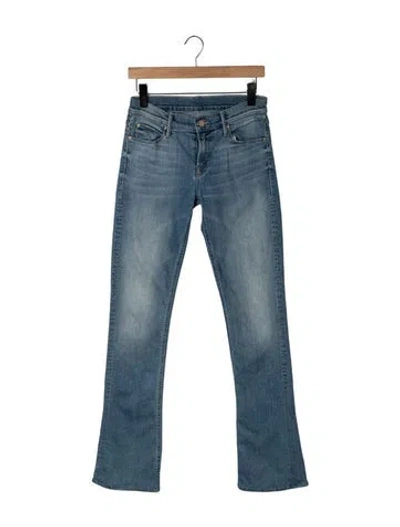 Pre-owned Mother Mid-rise Flared Jeans In Blue