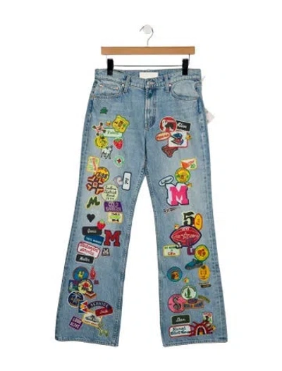 Pre-owned Mother Mid-rise Flared Jeans W/ Tags In Blue