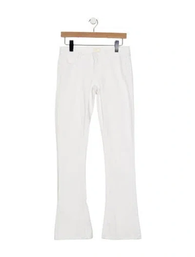 Pre-owned Mother Mid-rise Flared Jeans In White