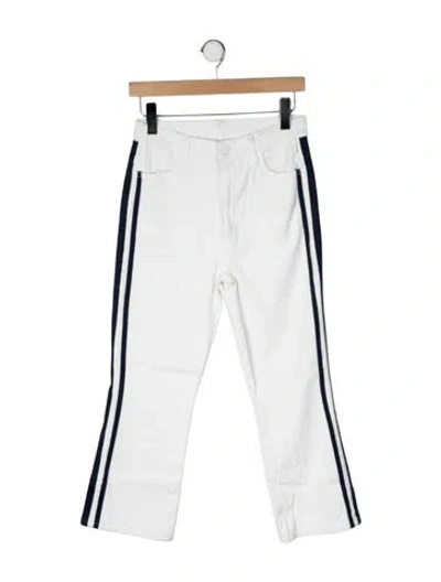 Pre-owned Mother Mid-rise Flared Jeans In White