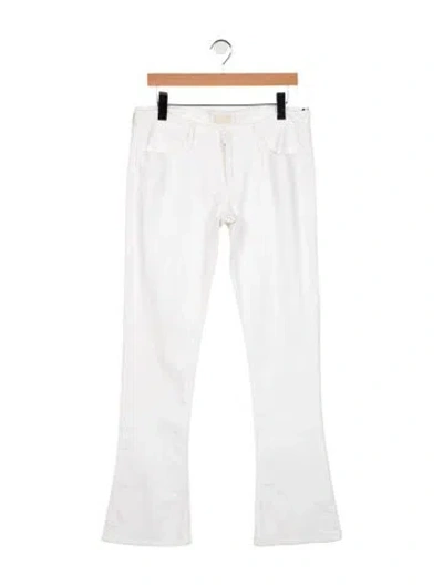 Pre-owned Mother Mid-rise Flared Jeans In White