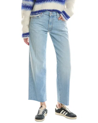 Mother Mid-rise Rambler Zip Ankle Fray Few And Far Between Jean In Blue