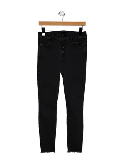 Pre-owned Mother Mid-rise Skinny Leg Jeans In Black