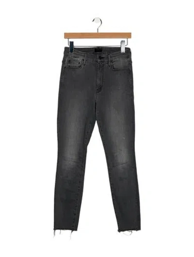 Pre-owned Mother Mid-rise Skinny Leg Jeans In Black