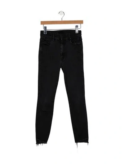 Pre-owned Mother Mid-rise Skinny Leg Jeans In Black