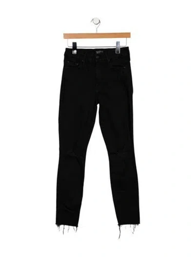 Pre-owned Mother Mid-rise Skinny Leg Jeans In Black