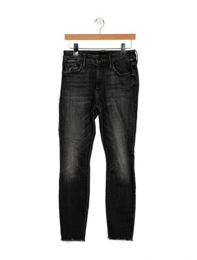 Pre-owned Mother Mid-rise Skinny Leg Jeans In Black
