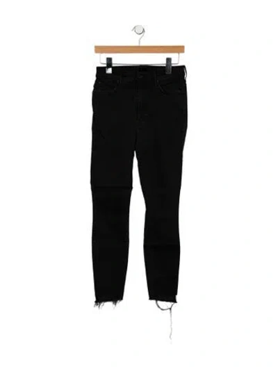 Pre-owned Mother Mid-rise Skinny Leg Jeans In Black