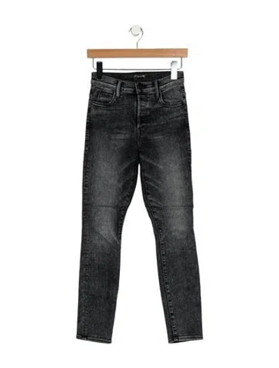 Pre-owned Mother Mid-rise Skinny Leg Jeans In Black